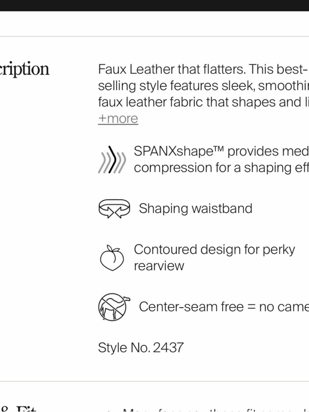 SPANX Black Faux-Leather High-Waist Leggings - Picture 4 of 8